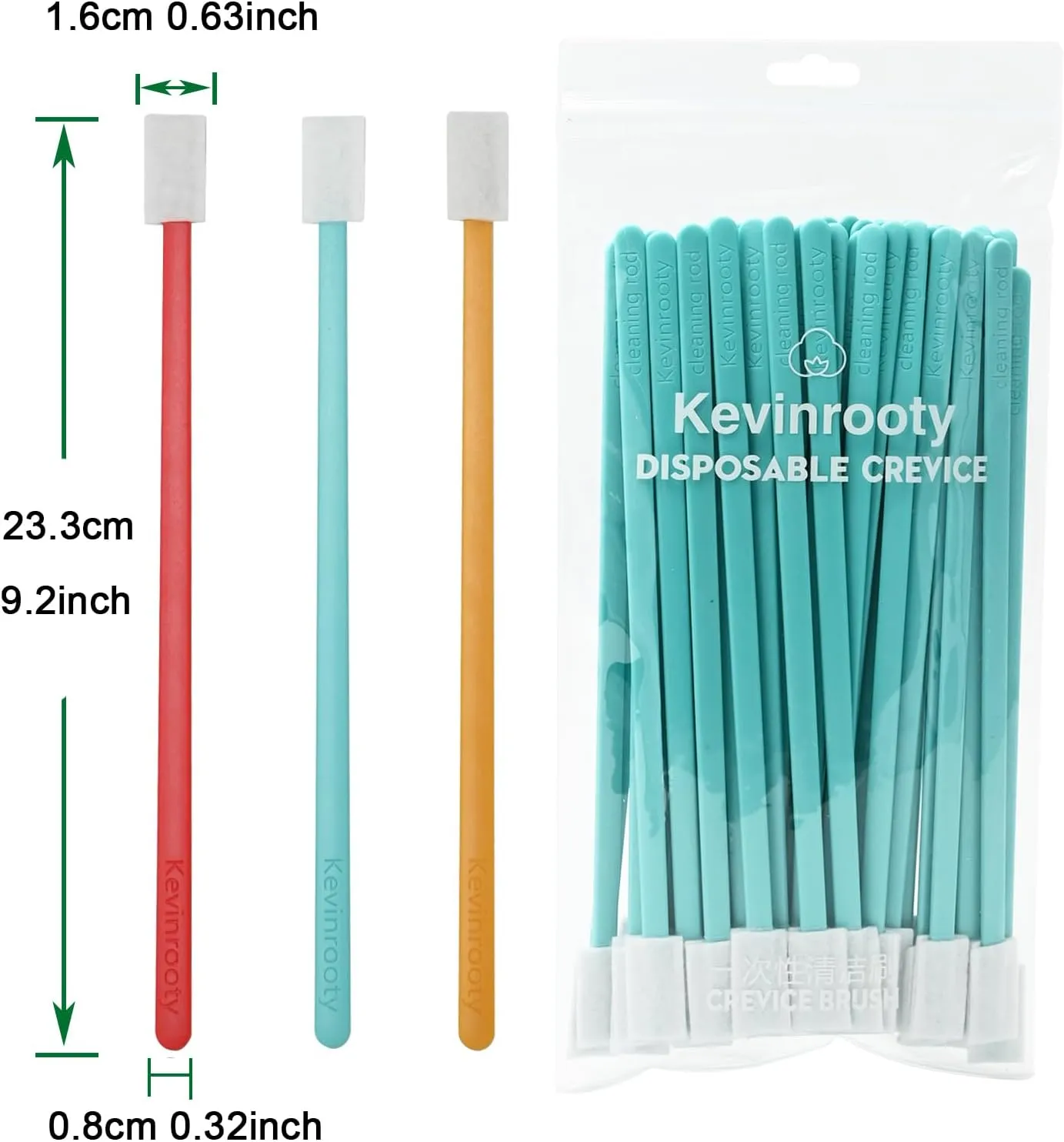 100PCS Disposable Crevice Cleaning Brush Tool kit, Disposable Toilet Brush, Disposable Toilet seat Cleaner Tool (Blue)
