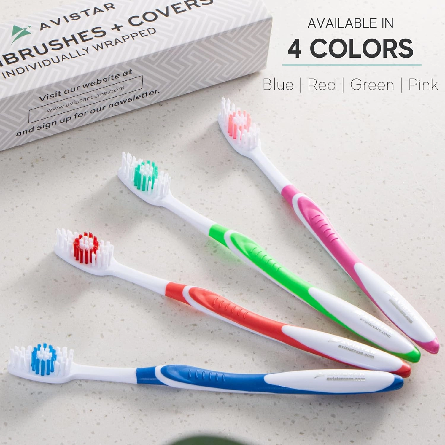 104 Pack Bulk Toothbrushes w/Cover Caps, Individually Wrapped Disposable Travel Toothbrush, Value Size, Long Lasting 3  Months, Med-Soft Manual Teeth Brush Bristles, 4 Colors (Red Green Blue Pink)