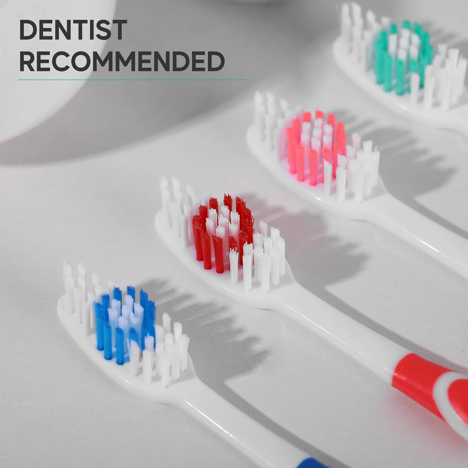 104 Pack Bulk Toothbrushes w/Cover Caps, Individually Wrapped Disposable Travel Toothbrush, Value Size, Long Lasting 3  Months, Med-Soft Manual Teeth Brush Bristles, 4 Colors (Red Green Blue Pink)