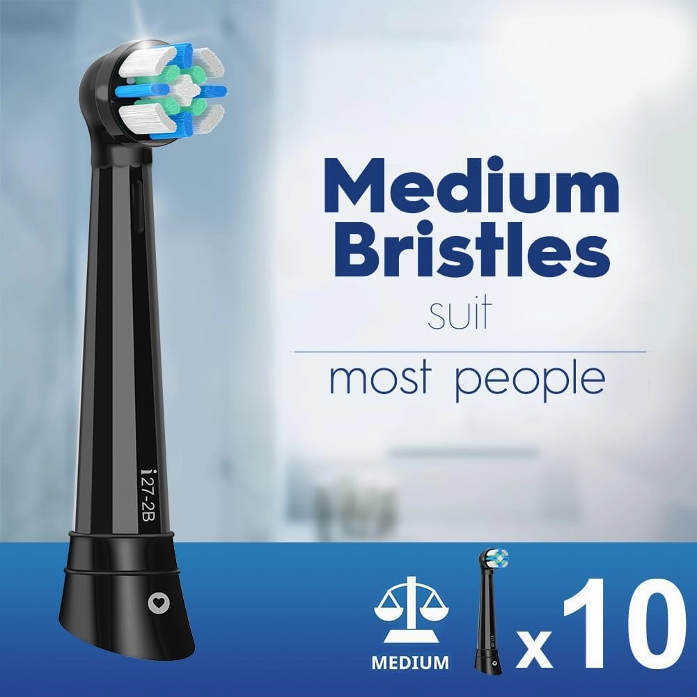 10 Pack IO Replacement Heads Compatible with Oral B iO 2/3/4/5/6/7/8/9/10 Series Electric Toothbrush, Brush Heads Compatible with Oral B iO for Gentle Dental Care (Black White)