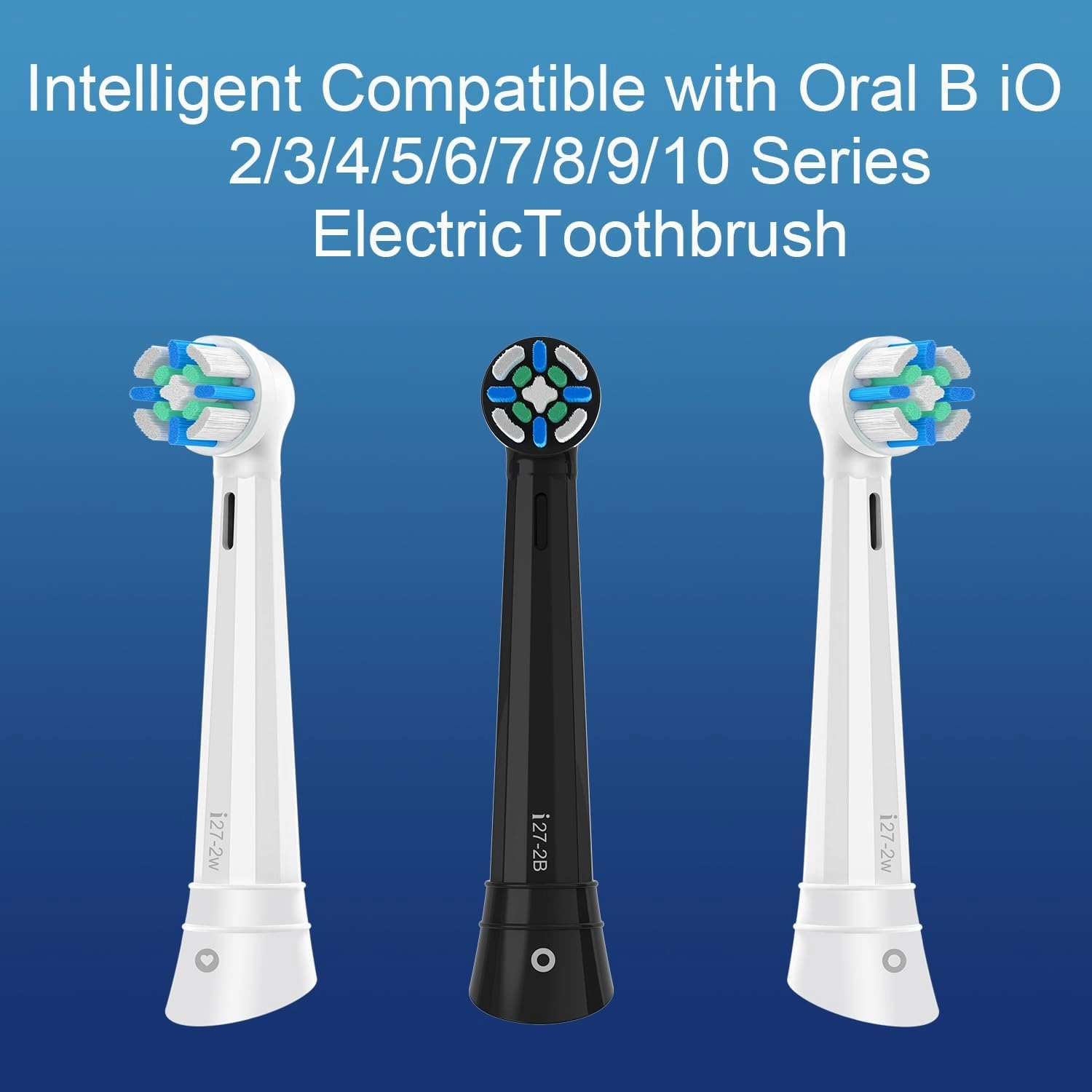 10 Pack IO Replacement Heads Compatible with Oral B iO 2/3/4/5/6/7/8/9/10 Series Electric Toothbrush, Brush Heads Compatible with Oral B iO for Gentle Dental Care (Black White)