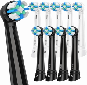 10 Pack IO Replacement Heads Compatible with Oral B iO 2/3/4/5/6/7/8/9/10 Series Electric Toothbrush, Brush Heads Compatible with Oral B iO for Gentle Dental Care (Black White)