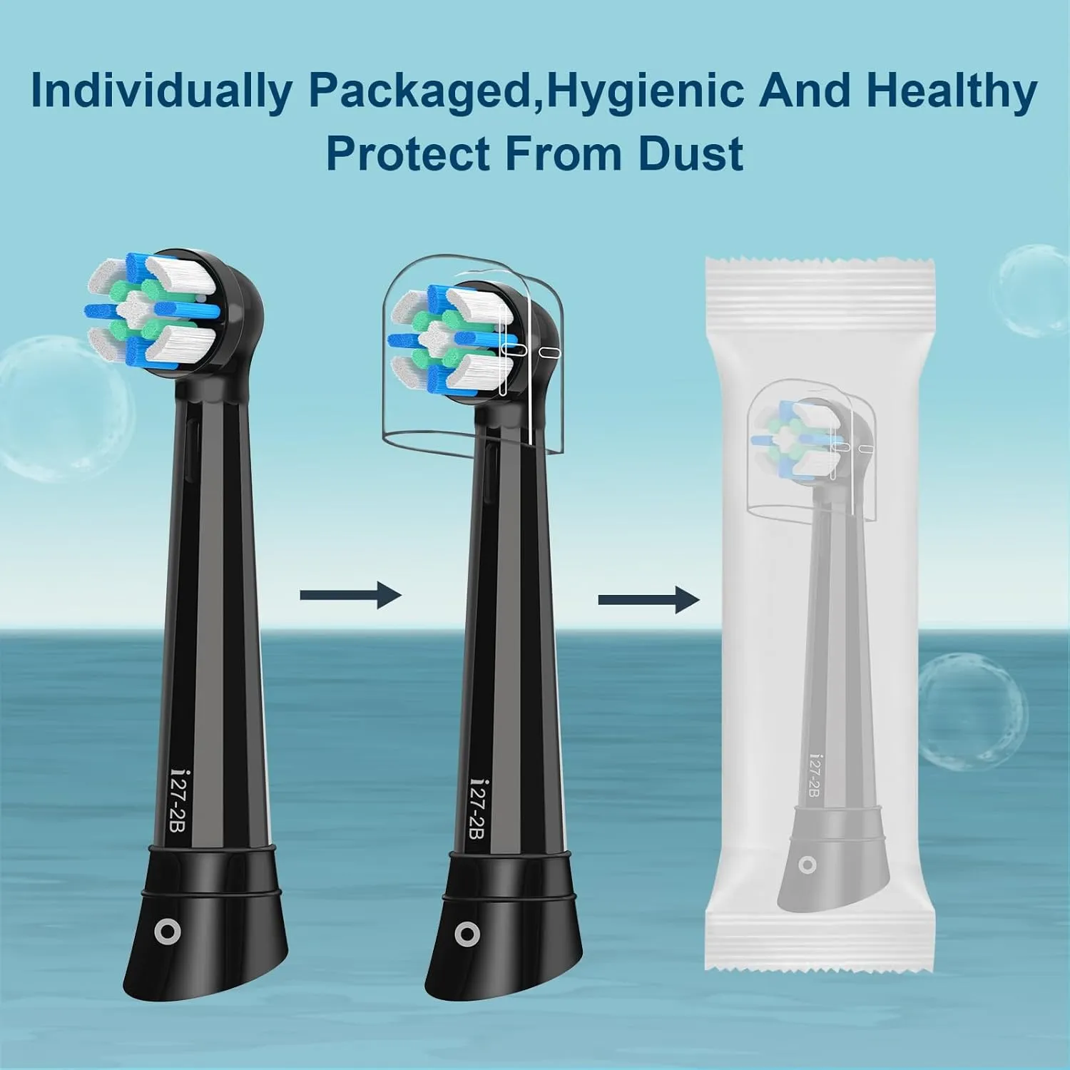 10pcs iO Replacement Heads Compatible with Oral B iO 2/3/4/5/6/7/8/9/10 Series Electric Toothbrush,IO Toothbrush Heads Compatible with Oral B iO,Medium-Hard bristles Care for Your Teeth,White/Black