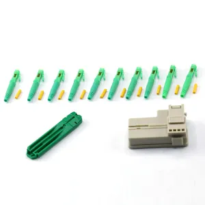 10pcs LC APC Fiber Optic Quick Connector Fiber Fast Connectors Singlemode SM9/125 for 0.9mm/2.0mm/3.0mm Fiber Cable of Fiber Network