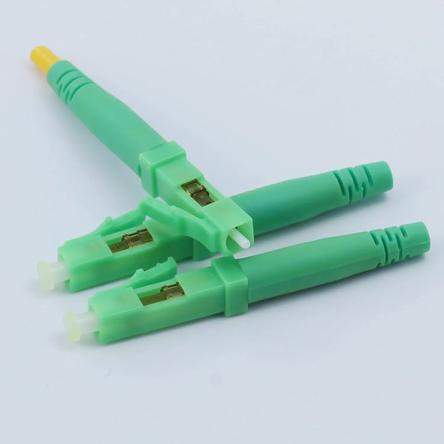 10pcs LC APC Fiber Optic Quick Connector Fiber Fast Connectors Singlemode SM9/125 for 0.9mm/2.0mm/3.0mm Fiber Cable of Fiber Network