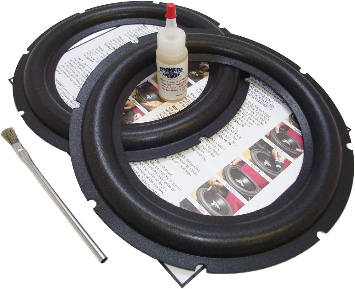 10" Subwoofer Foam Surround Edge Repair Kit - 2 Subwoofer Kit - Compatible wth JL Audio 10WX - 10 Inch