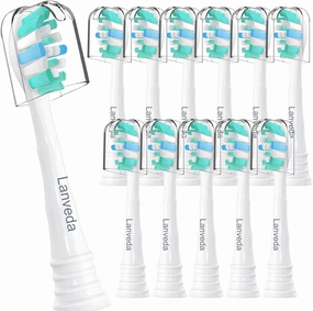 12 Pack Replacement Toothbrush Heads Compatible with Philips Sonicare Replacement Brush Heads, Replacement Heads Compatible with Philips Sonicare 4100 5300 Electric Toothbrush HX3681, White