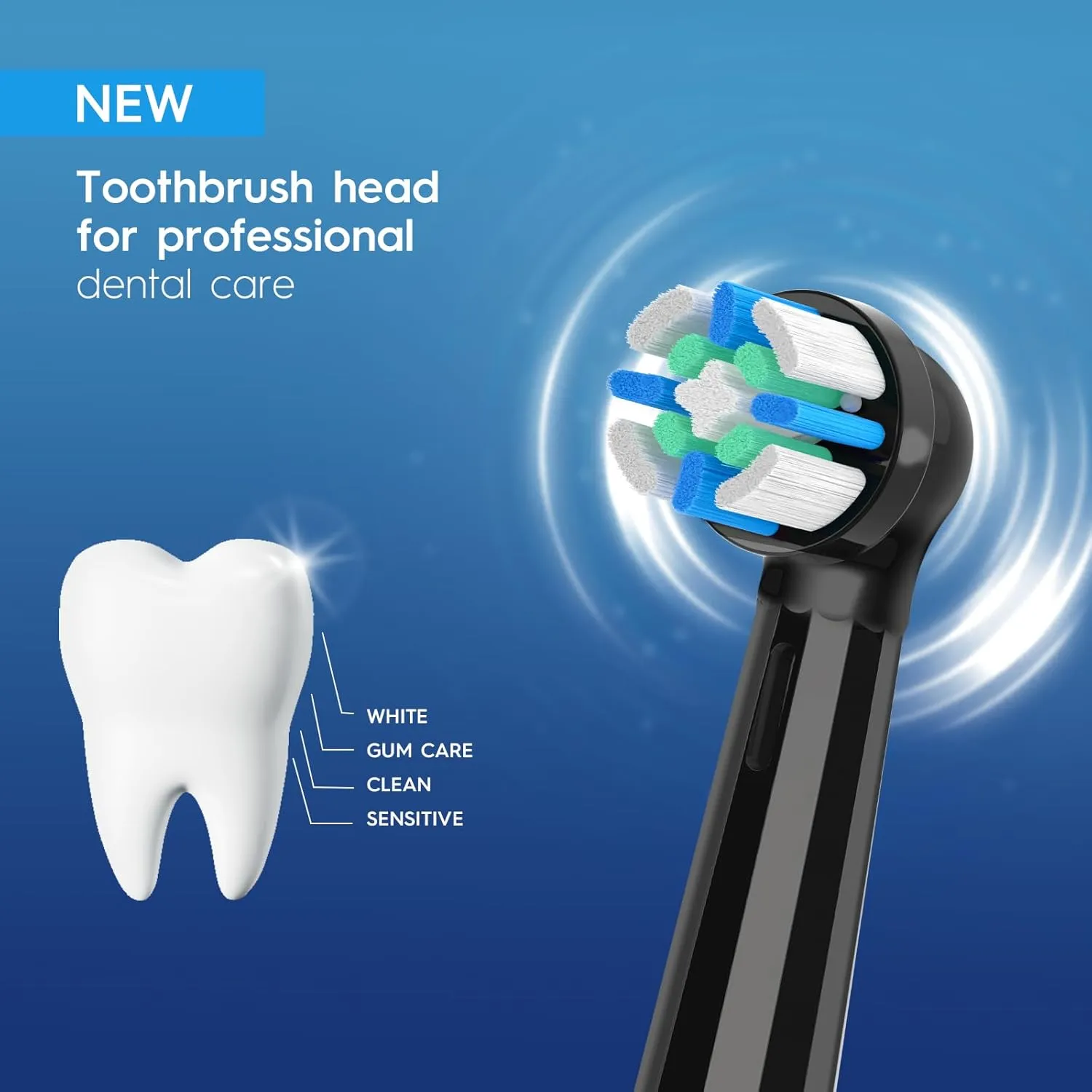 12PCS Replacement Heads Compatible with Oral B iO 2 3 4 5 6 7 8 9 10 Series Electric Toothbrush, IO Brush Heads Compatible with Oral B, Medium Bristles for Teeth Clean & Gums Care (Black/White)
