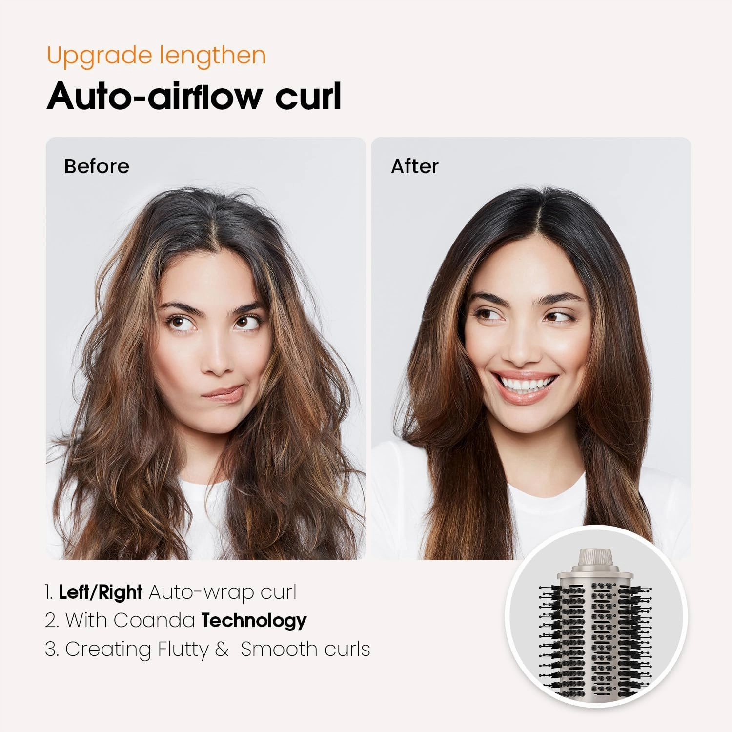 1400W Hair Dryer Brush - Round Hot-air Styler with High Speed for Blow Out and Hair Styling