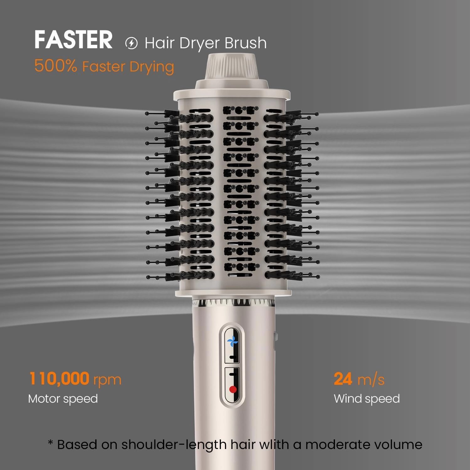 1400W Hair Dryer Brush - Round Hot-air Styler with High Speed for Blow Out and Hair Styling