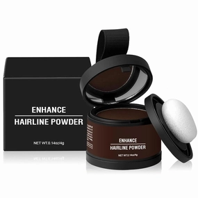 14 Colors Root Touch up Powder with Mirror, Water & Sweat Resistant Multi-functional Hairline Powder-Dark Brown