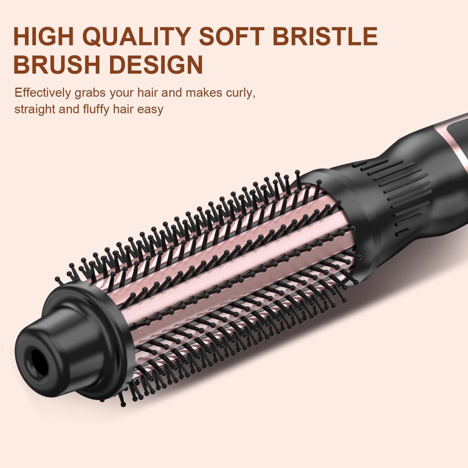 1.25 Inch Thermal Brush for Blowout Look, Heated Round Brush with Dual Voltage & Adjustable Temperature, Smooth & Voluminous Curls, Travel-Friendly Hair Styling Tool
