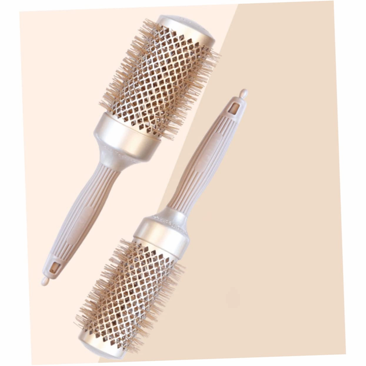 1pc Hair Curling Comb Professional Aluminum Tube Roller Comb for Salon Home Use Ergonomic Handle Smooth Teeth for Easy Styling Tool for Women