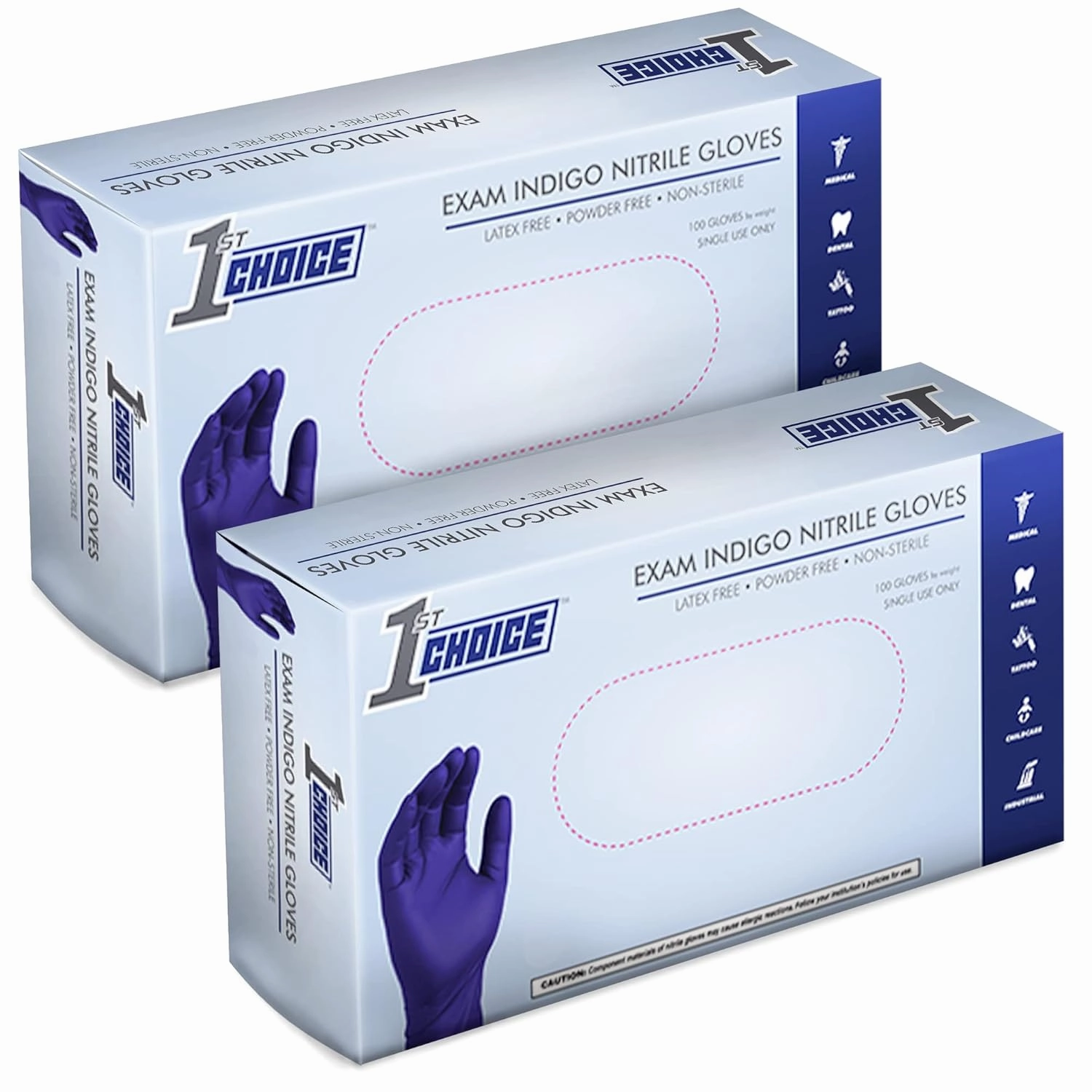 1st Choice Nitrile Disposable Gloves Indigo Nitrile Medium Gloves Disposable Latex Free Exam Grade Gloves 2 Boxes of 100