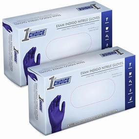 1st Choice Nitrile Disposable Gloves Indigo Nitrile Medium Gloves Disposable Latex Free Exam Grade Gloves 2 Boxes of 100