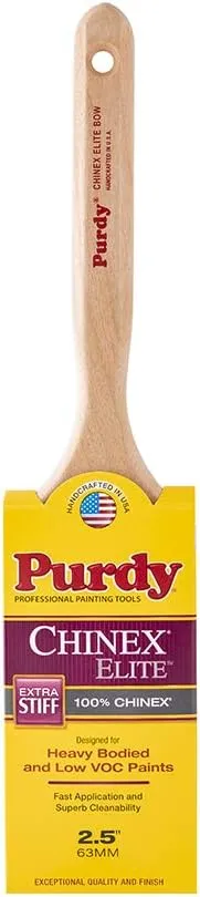 2-1/2" Purdy 144553025 Chinex Elite Bow Paint Brush, Flat Sash, Fluted