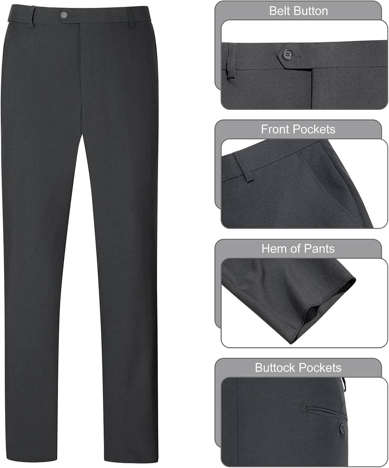 2 Piece Men's Suit Slim Fit Suits for Men, Two Button Blazer Dress Business Wedding Party Jacket & Pants