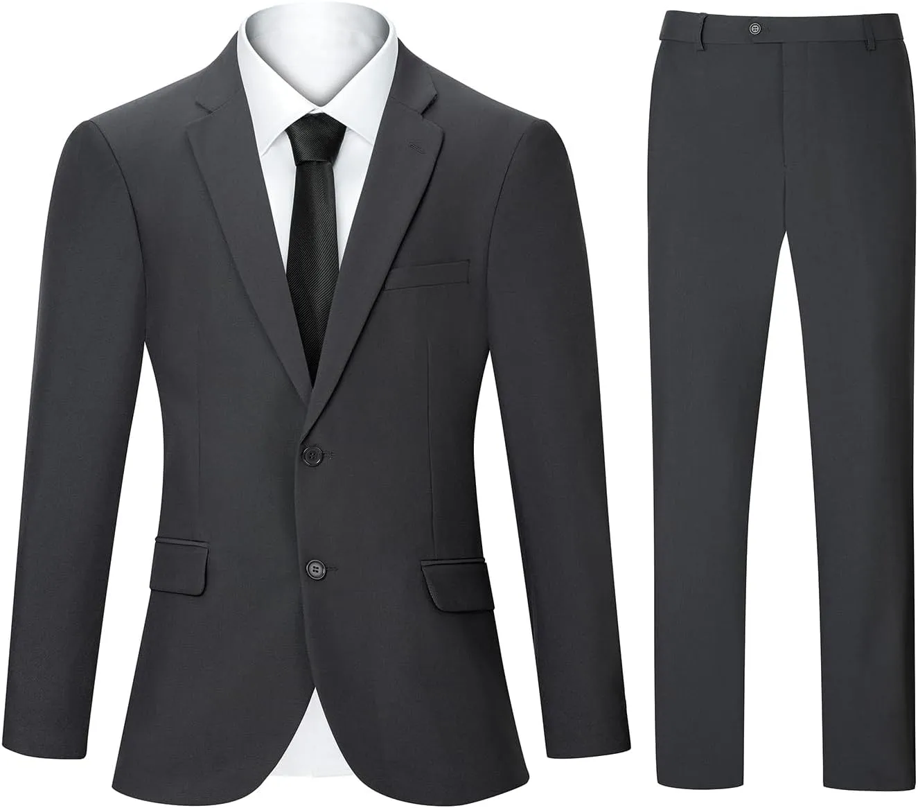2 Piece Men's Suit Slim Fit Suits for Men, Two Button Blazer Dress Business Wedding Party Jacket & Pants