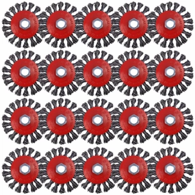 20 Pack 4 Inch Wire Wheels for Angle Grinder, Wire Brush for 4 1/2 Angle Grinder, Twist Knotted Carbon Steel Wire Wheel with 5/8" Thread Arbor for Removing Rust