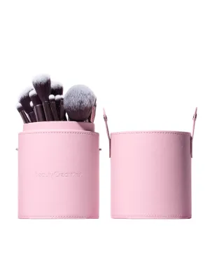 24 Piece Brush Set with Matching Travel Case Container (Pretty and Perfect)