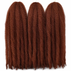 24 Inch Marley Hair Marley Twist Braiding Hair for Faux Locs for Butterfly Locs Long Afro Kinky Cuban Twist Crochet hair for Black Woman Copper Red Colour (#350, 3Packs-24 Inch)