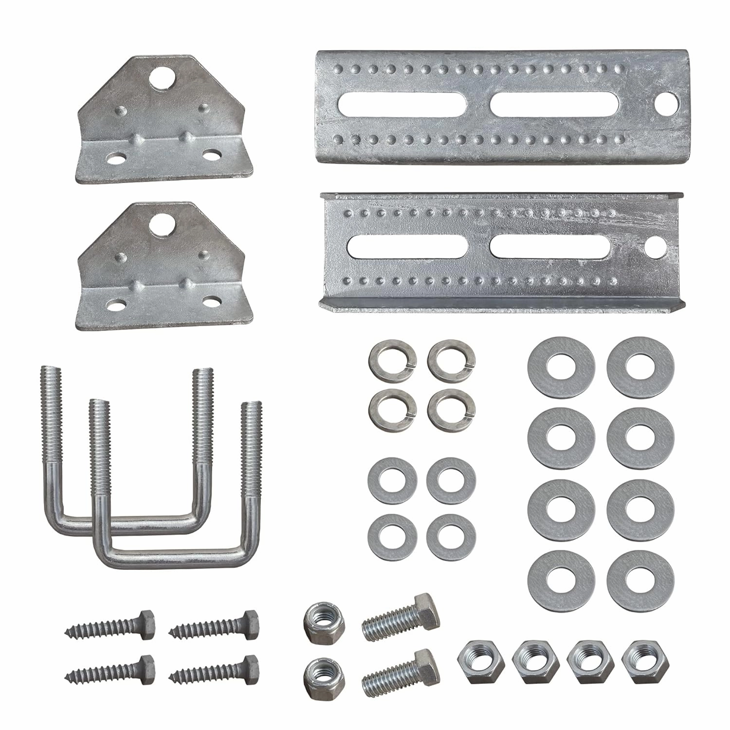 2 Pack 8" Galvanized Swivel Top Bunk Bracket Kit with Hardware for Boat Trailer, fits 2x3 Cross Members, Heavy Duty (2 Pack)