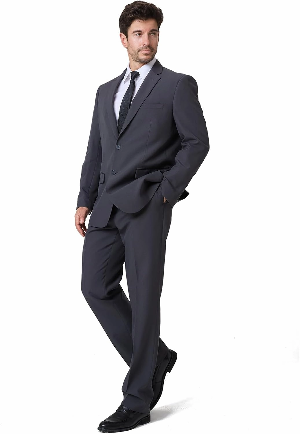 2 Piece Men's Suit Slim Fit Suits for Men, Two Button Blazer Dress Business Wedding Party Jacket & Pants