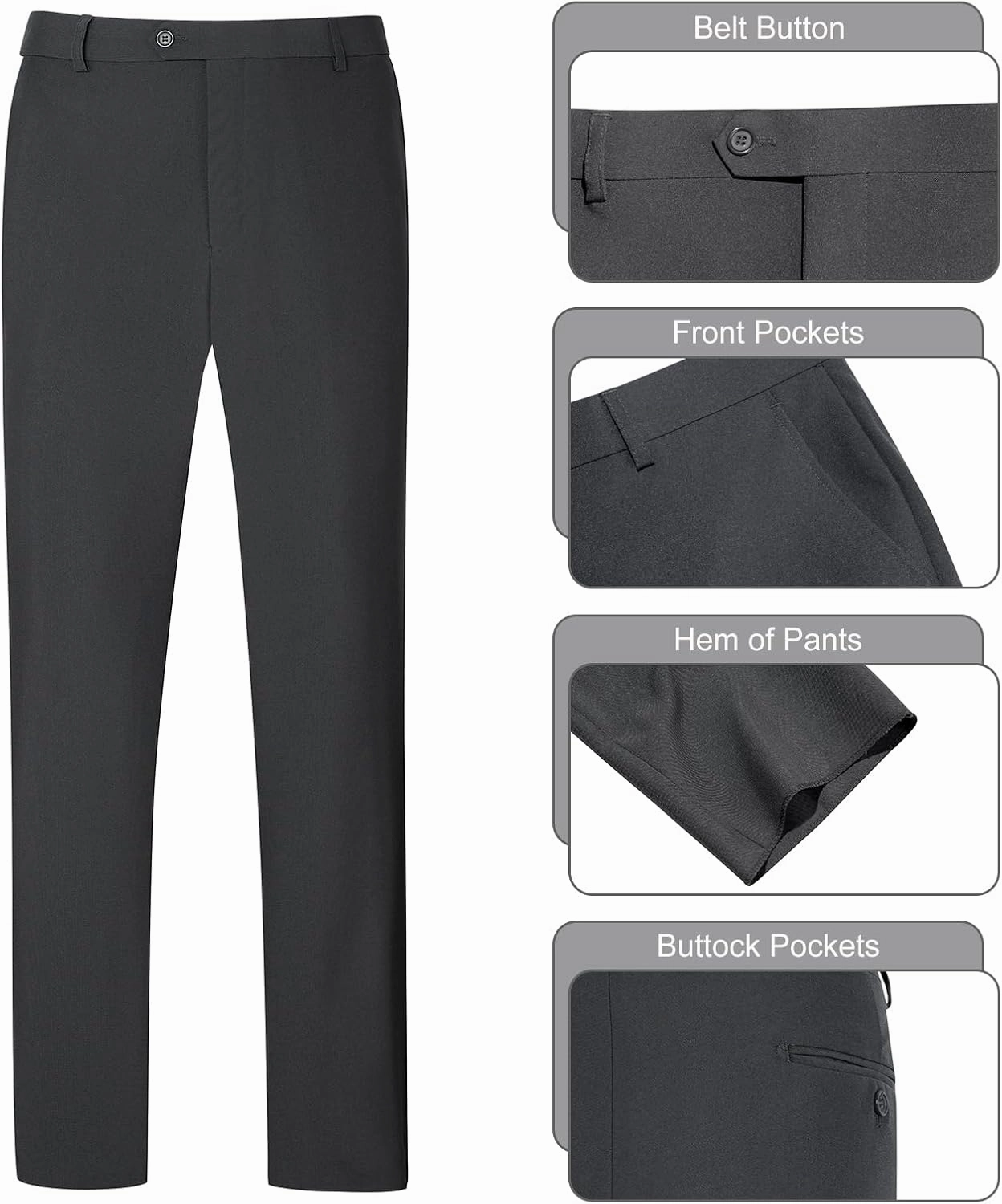 2 Piece Men's Suit Slim Fit Suits for Men, Two Button Blazer Dress Business Wedding Party Jacket & Pants