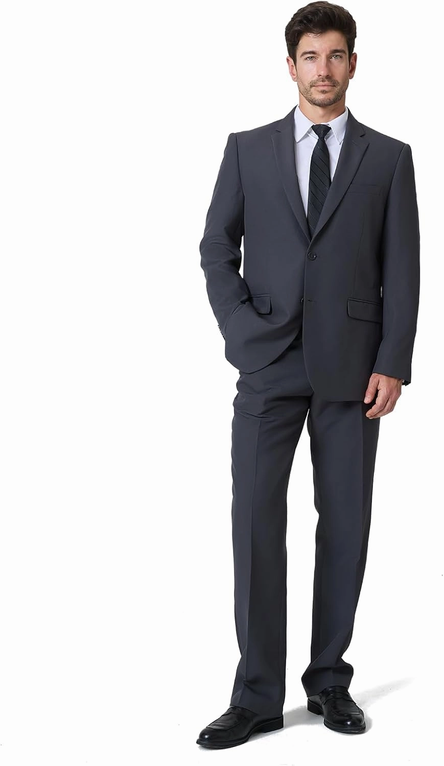 2 Piece Men's Suit Slim Fit Suits for Men, Two Button Blazer Dress Business Wedding Party Jacket & Pants