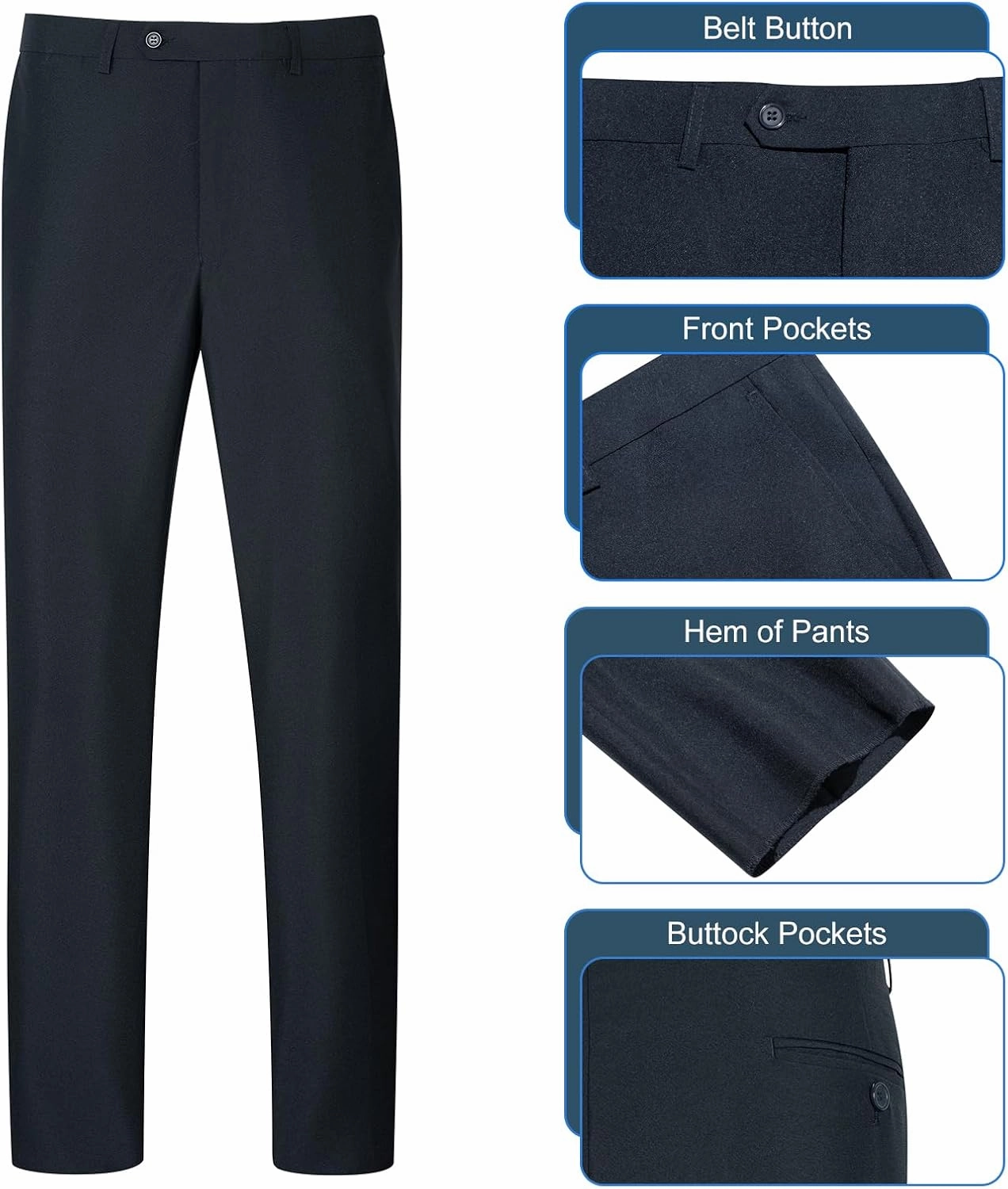 2 Piece Men's Suit Slim Fit Suits for Men, Two Button Blazer Dress Business Wedding Party Jacket & Pants