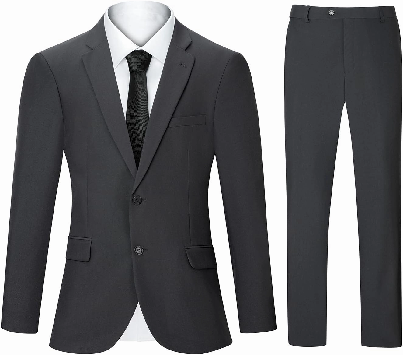 2 Piece Men's Suit Slim Fit Suits for Men, Two Button Blazer Dress Business Wedding Party Jacket & Pants