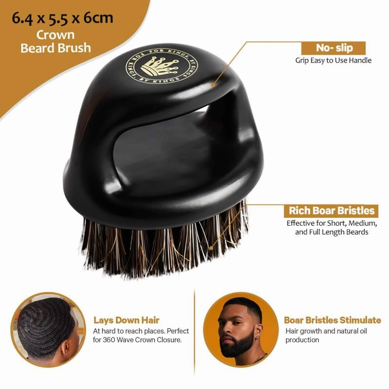 2pcs Set Anime Durag and Knuckle Boar Bristle Hair Brush - Smoothing Soft Boar Bristle Beard Brush Silk Durag Satin Turban for Men (2DZB11)