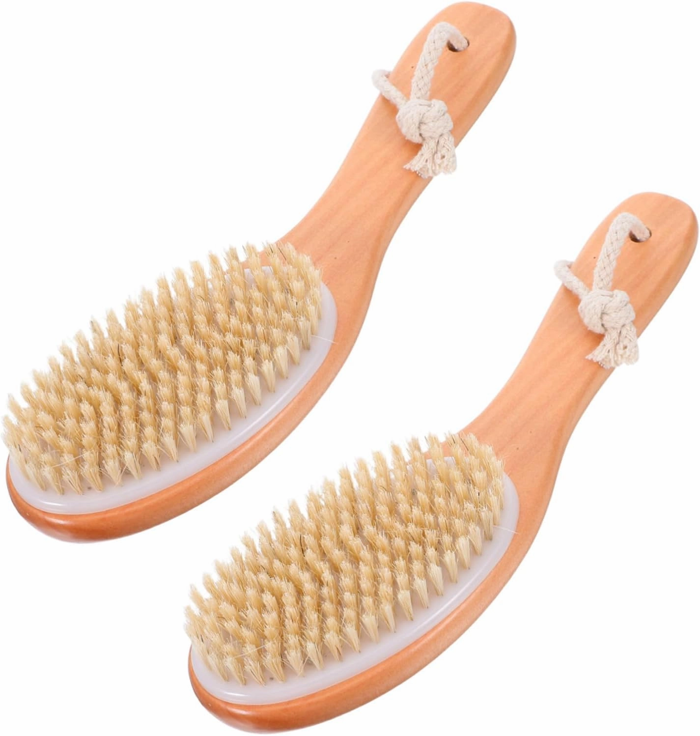 2pcs Shower Scrubber Ergonomic Long Handle Exfoliating Brush for Deep Cleansing Soft Bristles for Body Care Durable Wooden Design for Men and Women Quick Cleaning