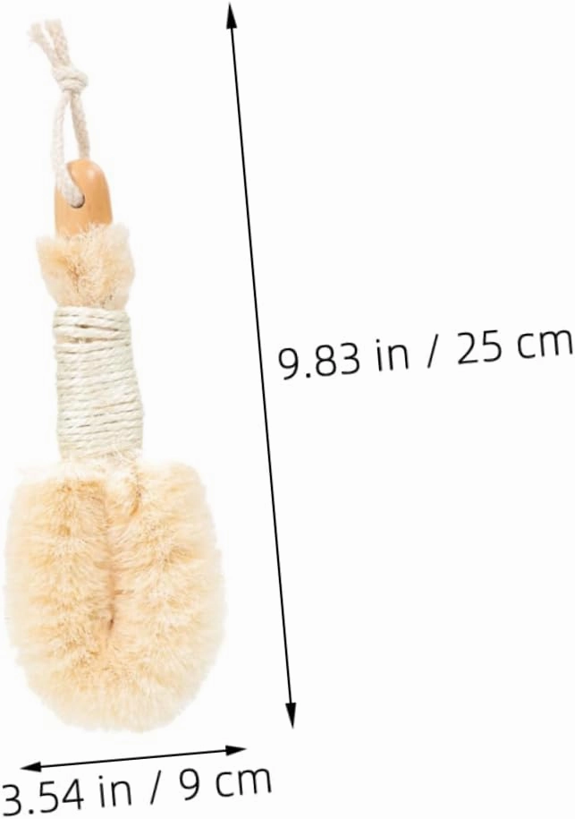 2pcs Sisal Fiber Bath Brushes Exfoliating Body Scrubber for Skin Cleansing Comfortable Grip for Shower Dry Brushing Gentle Durable Plant Design