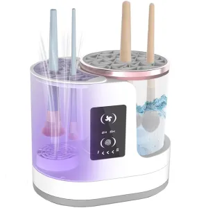 3-In-1 Makeup Brush Cleaner Machine, Electric Makeup Brush Cleaner & Dryer-Fast, Efficient Brush Cleaning, Drying, and Sanitizing for Flawless, Hygienic Makeup Application