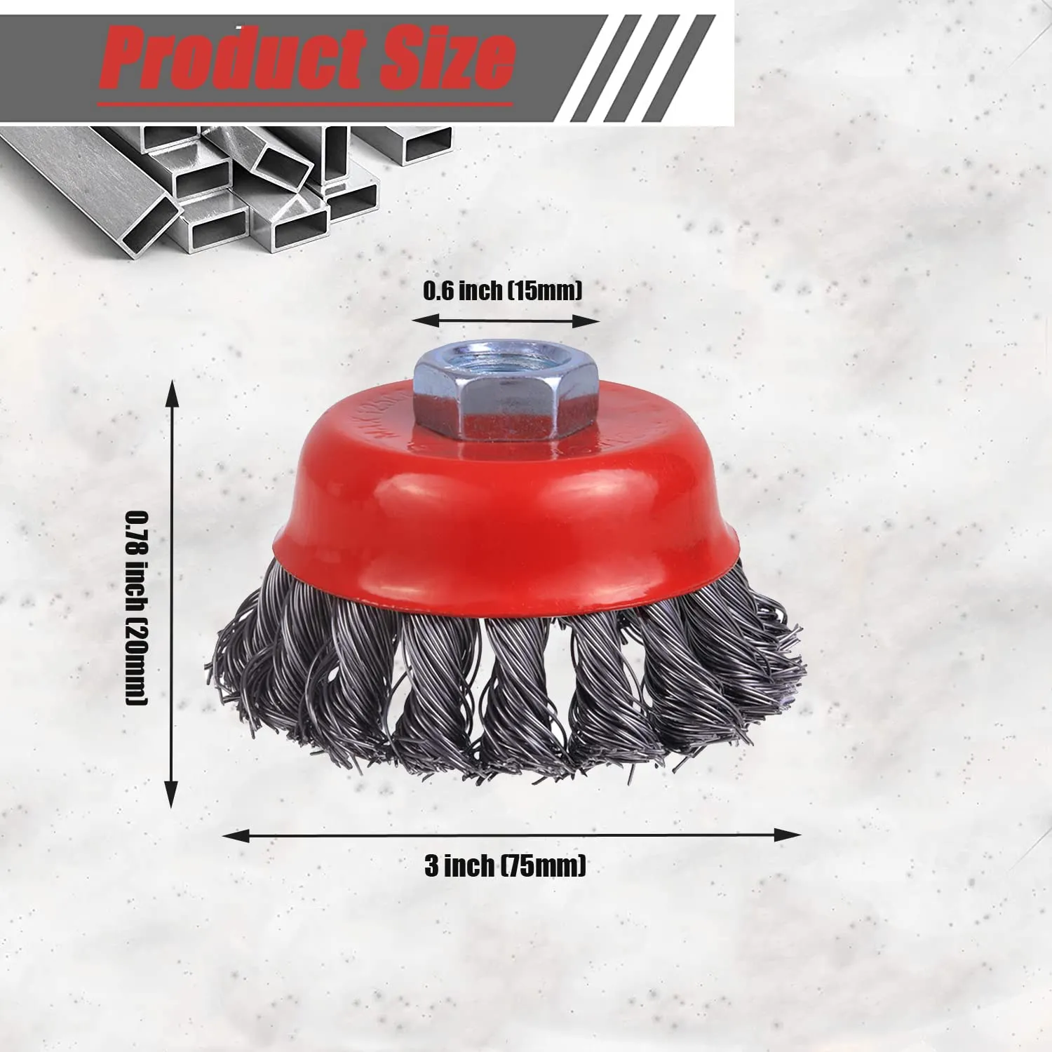 30 Pack 4 Inch Wire Cup Brush for Angle Grinders - 5/8 Inch Arbor, Knotted Wire Brush for Heavy Rust Cleaning