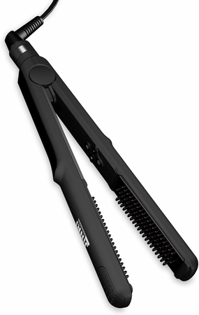 3 in 1 Heated Straightening Brush Flat Iron for Smooth, Anti Frizz Hair Styling | Electric Hot Brush Crimper with Hair Straightening Features (L)