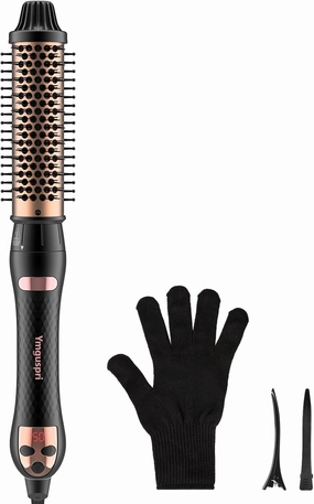 3-in-1 Thermal Brush for Blowout Look, 1.5 inch Heated Round Brush with Ion Detachable Heated, Makes Hair Straightening and Smoother Get Natural Curls, Dual Voltage for Travel, Quick&Easy
