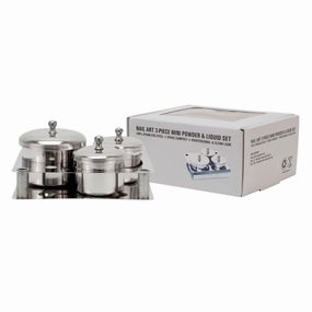 3 Piece Manicure Liquid & Powder Jar Set