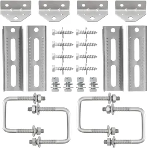 4 Pack 8"/10"/12" Boat Trailer Bunk Brackets for 1.5" x 3", 2" x 3", 3" x 3" Boat Trailer Crossmember