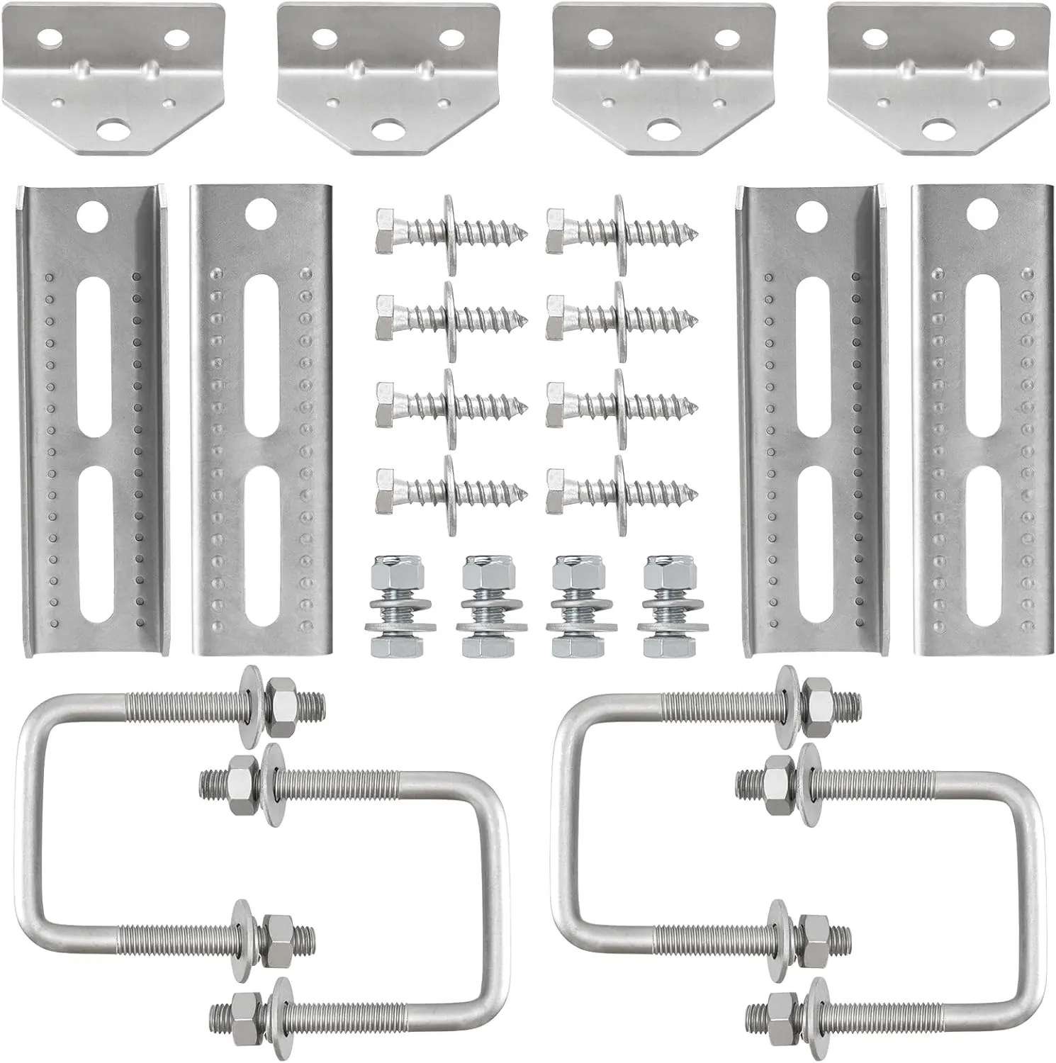 4 Pack 8"/10"/12" Boat Trailer Bunk Brackets for 1.5" x 3", 2" x 3", 3" x 3" Boat Trailer Crossmember