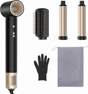 4 in 1 Hot Air Styler Hair Dryer Brush,Auto Air Curling Iron, Fast Drying, Curler, Volumizer, Smoothing, Negative Ionic Airflow Styler with 110,000 RPM High-Speed Brushles