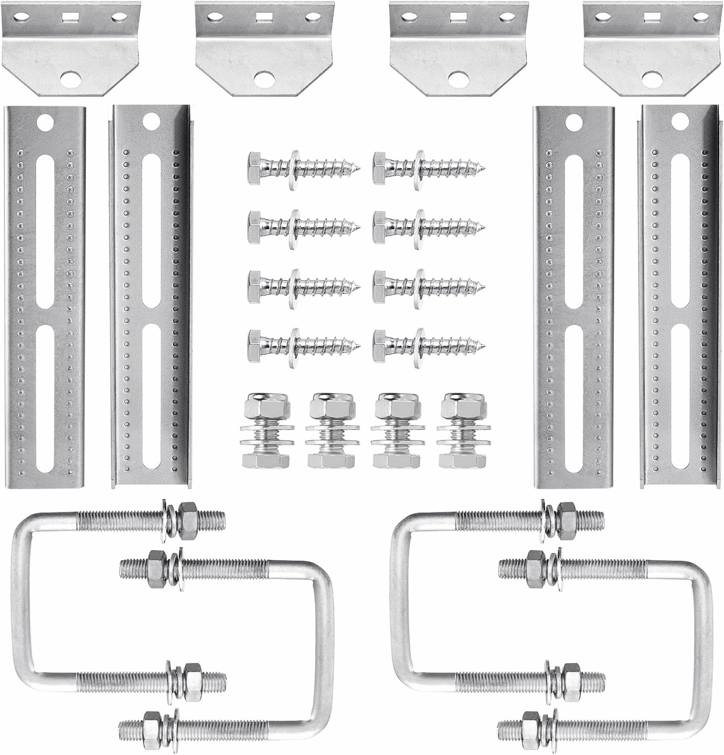 4 Pack 8"/10"/12" Boat Trailer Bunk Brackets for 1.5" x 3", 2" x 3", 3" x 3" Boat Trailer Crossmember
