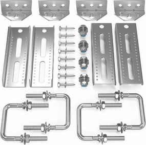 4 PCS 8" Galvanized Swivel Top Bunk Bracket Kit with Hardware for 3"x3"，2"x3",1.5"x3" Boat Trailer Crossmember, Boat Trailer Bunk Brackets & Square U-Bolts