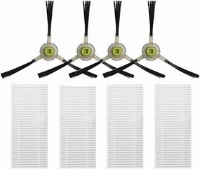 4 Side Brushes   4 HEPA Filters，Compatible For Lefant，F1 Robot Vacuum Cleaner Accessory Part