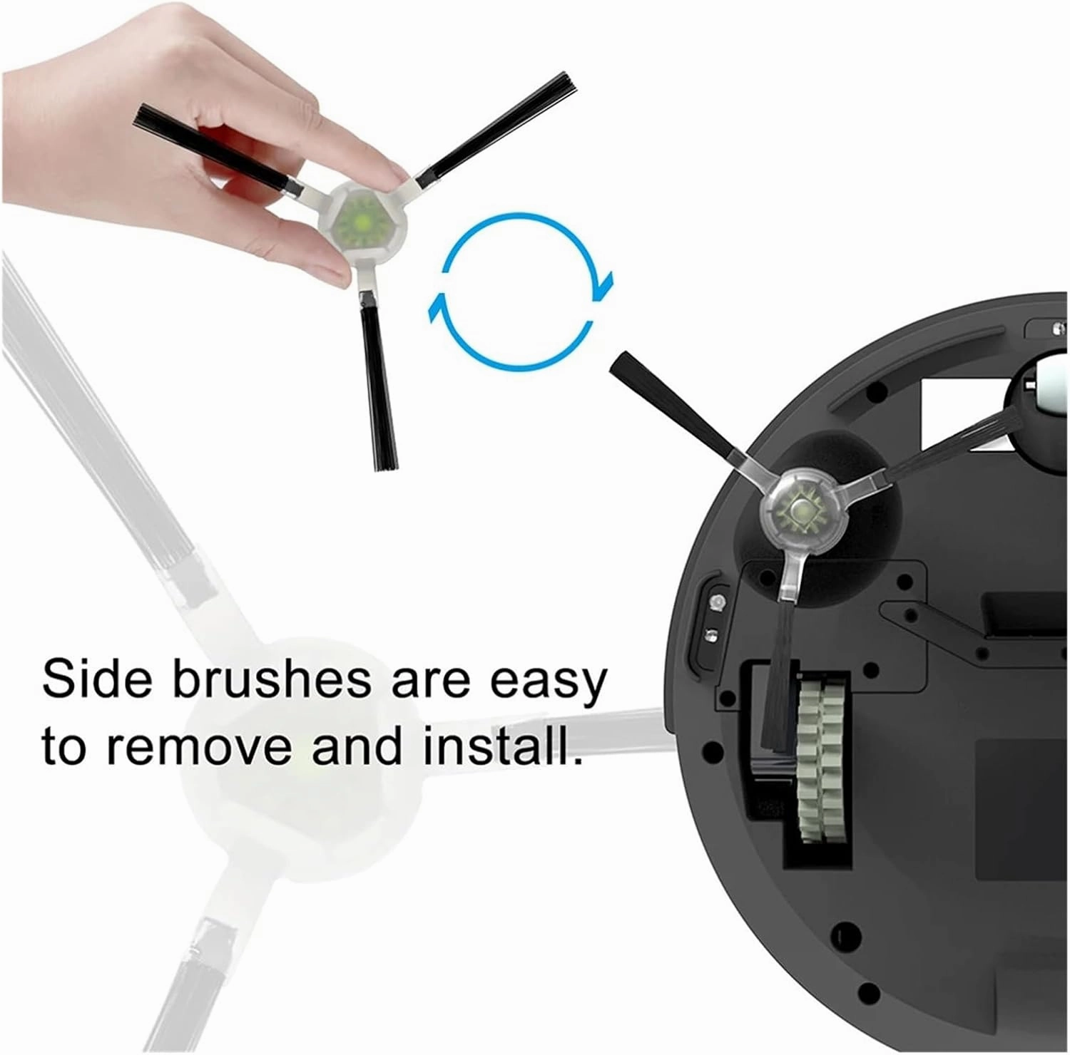 4 Side Brushes   4 HEPA Filters，Compatible For Lefant，M210 Series N1 OKP K2 Series Robot Vacuum Cleaner Accessory Part(M210P-12cm filter)