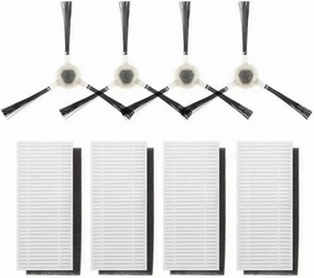 4 Side Brushes   4 HEPA Filters，Compatible For Lefant，M210 Series N1 OKP K2 Series Robot Vacuum Cleaner Accessory Part(M210P-12cm filter)