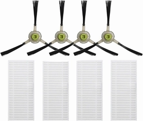 4 Side Brushes   4 HEPA Filters，Compatible For LefantL，S1 Or OKP-L1 Robot Vacuum Cleaner Accessory Part