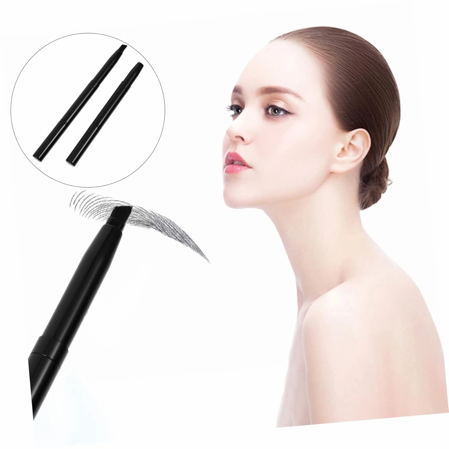 4pcs Double-ended Angled Eyebrow Brush Portable Brow Brush for Shaping Blending and Grooming Makeup Tool for Beginners and Professionals Soft Material for Comfortable Application