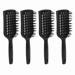 4Pcs Vented Hair Brush Set | Smoothing & Detangling Paddle Brush for Wet/Dry/Thick/Curly Hair | ABS Plastic, Lightweight & Ergonomic Design